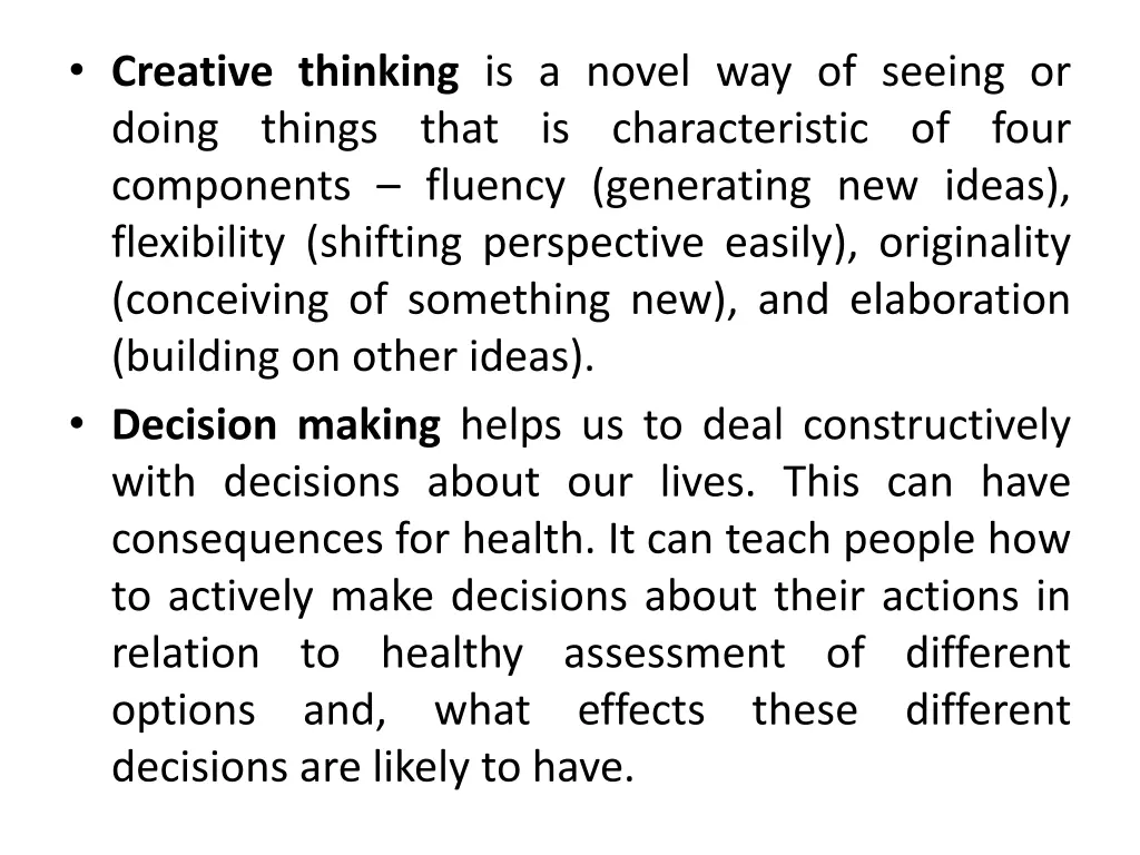 creative thinking is a novel way of seeing