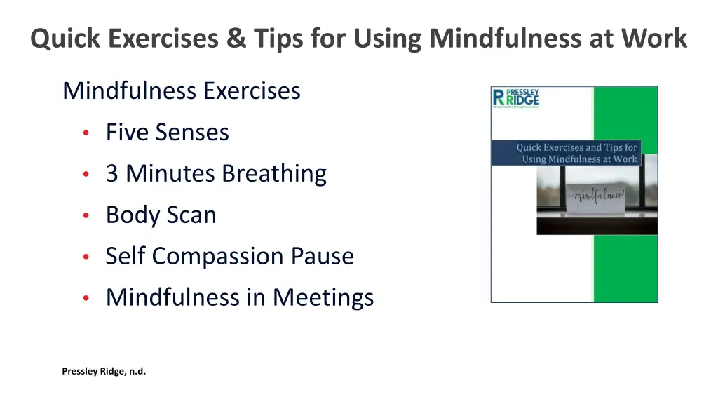 quick exercises tips for using mindfulness at work