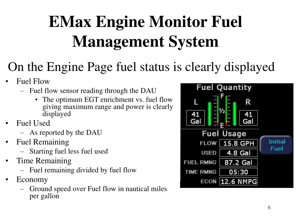 emax engine monitor fuel management system