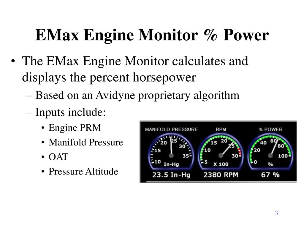 emax engine monitor power