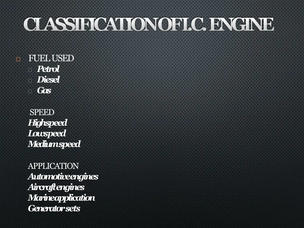 classification of i c engine 1