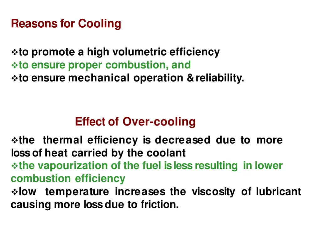 reasons for cooling