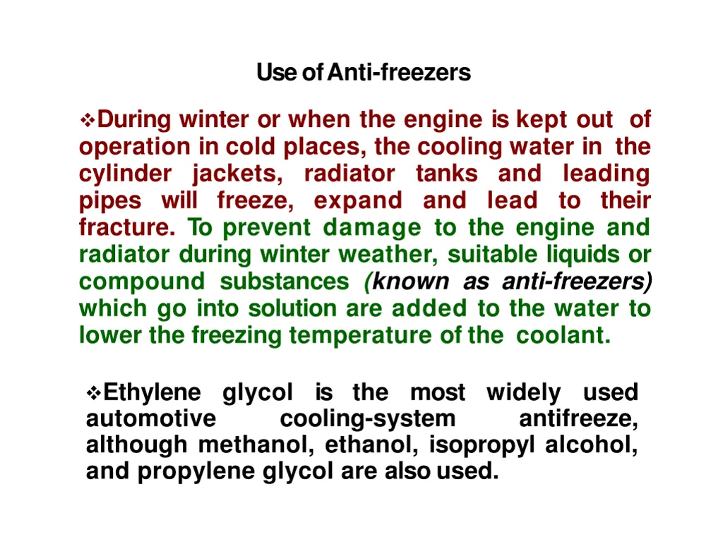 use ofanti freezers