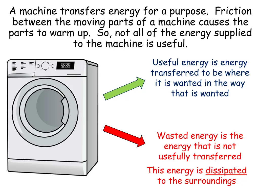 a machine transfers energy for a purpose friction