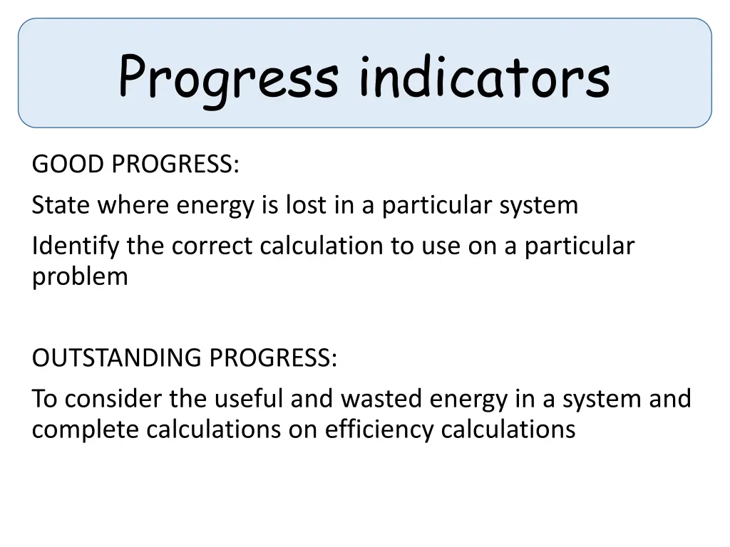 progress indicators