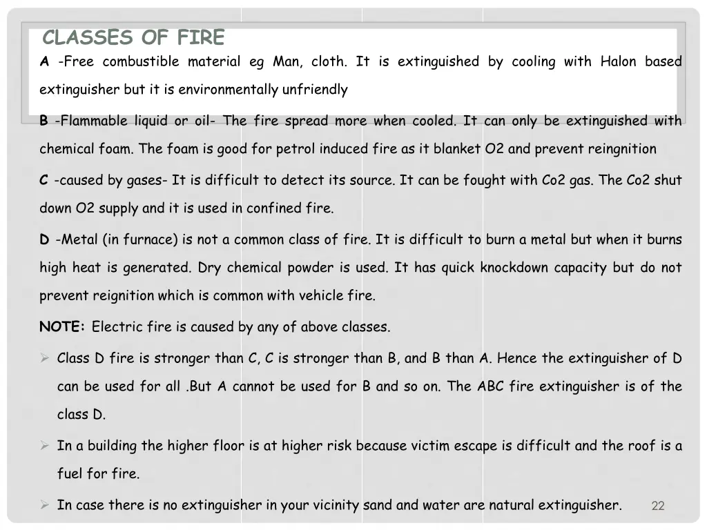 classes of fire a free combustible material