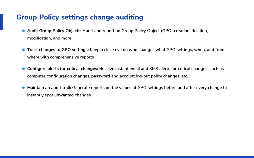 group policy settings change auditing