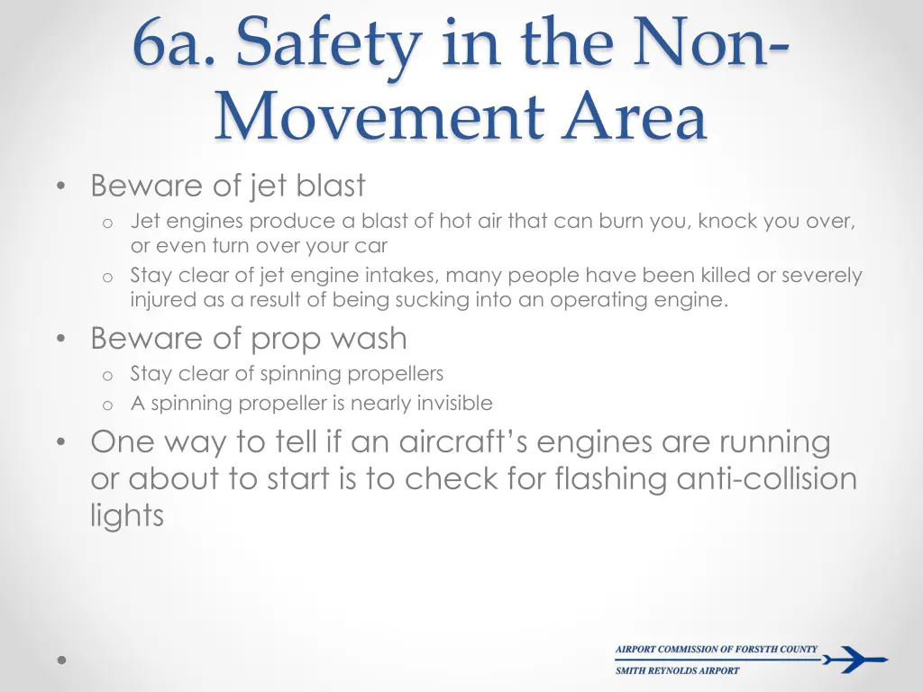 6a safety in the non movement area beware