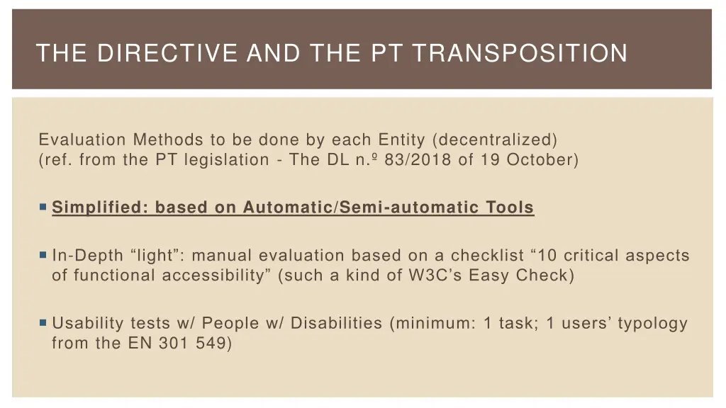 the directive and the pt transposition