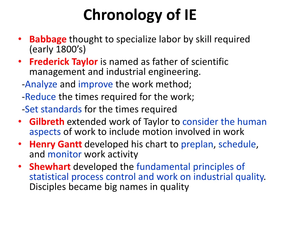 chronology of ie