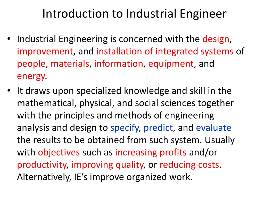 introduction to industrial engineer