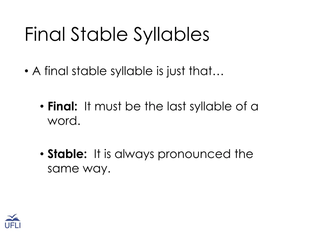 final stable syllables