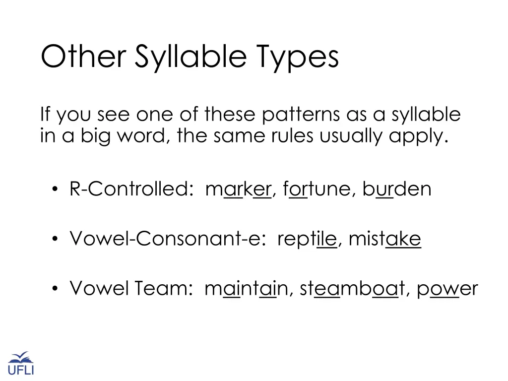 other syllable types 2