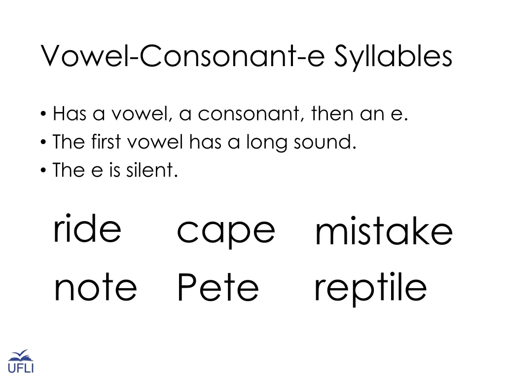 vowel consonant e syllables