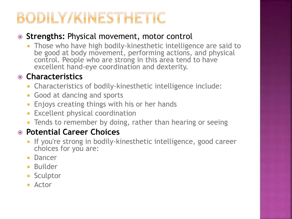 bodily kinesthetic