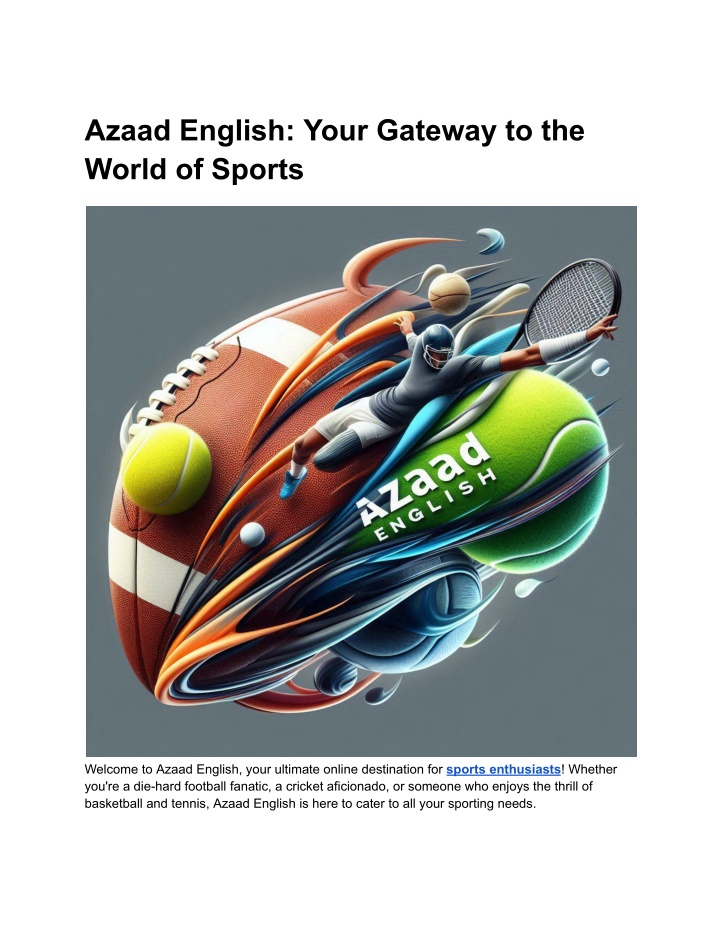 azaad english your gateway to the world of sports