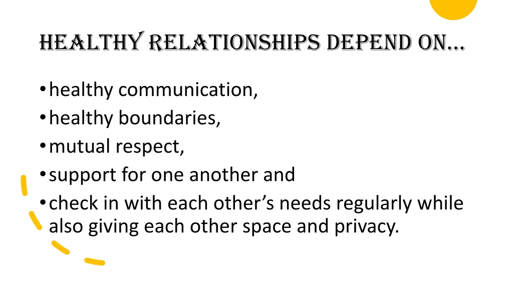 healthy relationships depend on