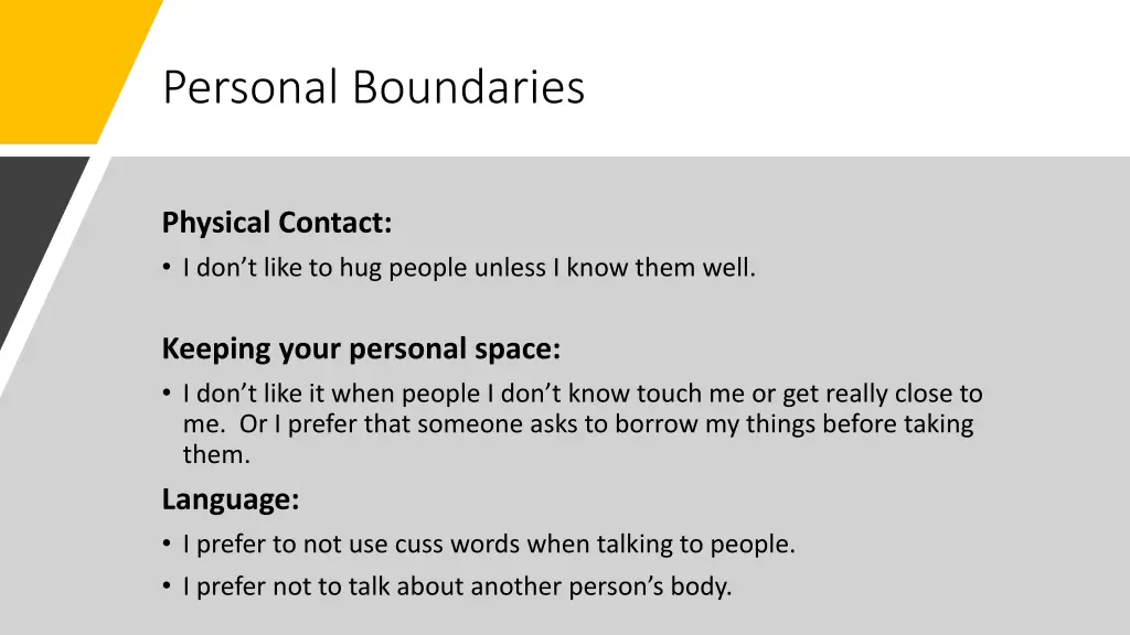 personal boundaries