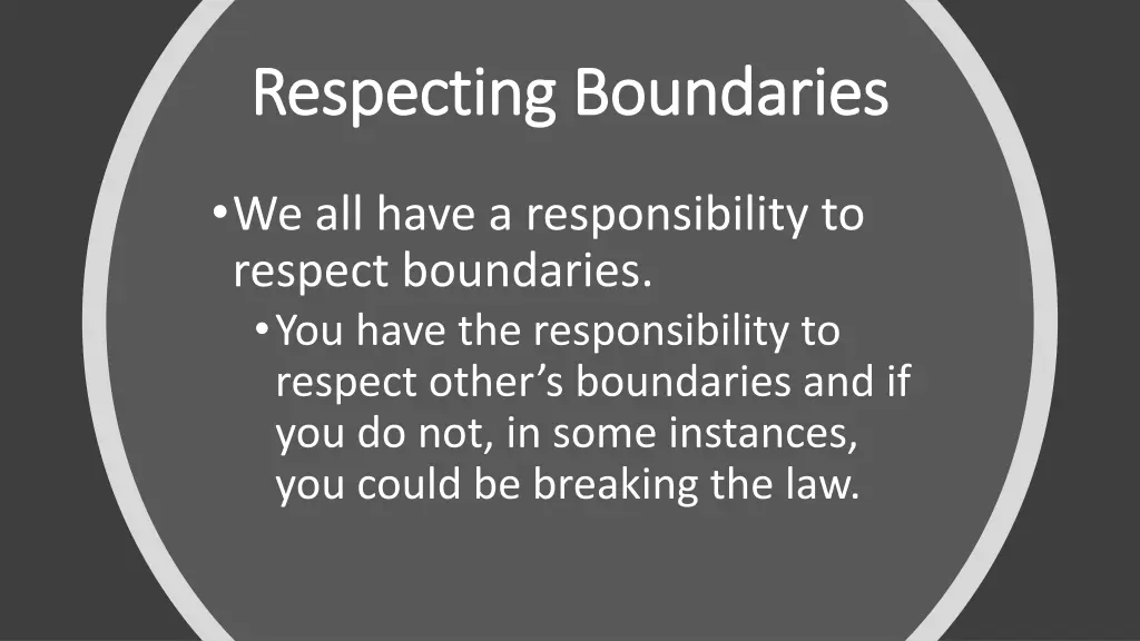 respecting boundaries respecting boundaries