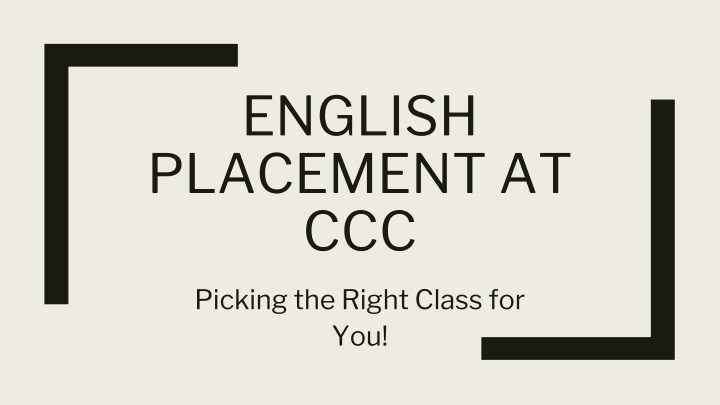 english placement at ccc