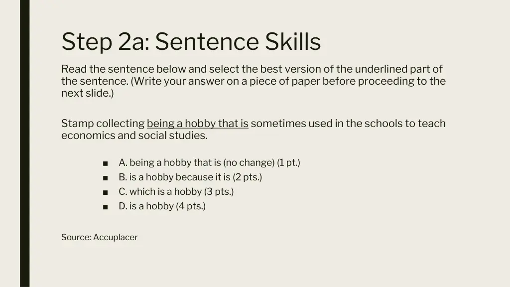 step 2a sentence skills