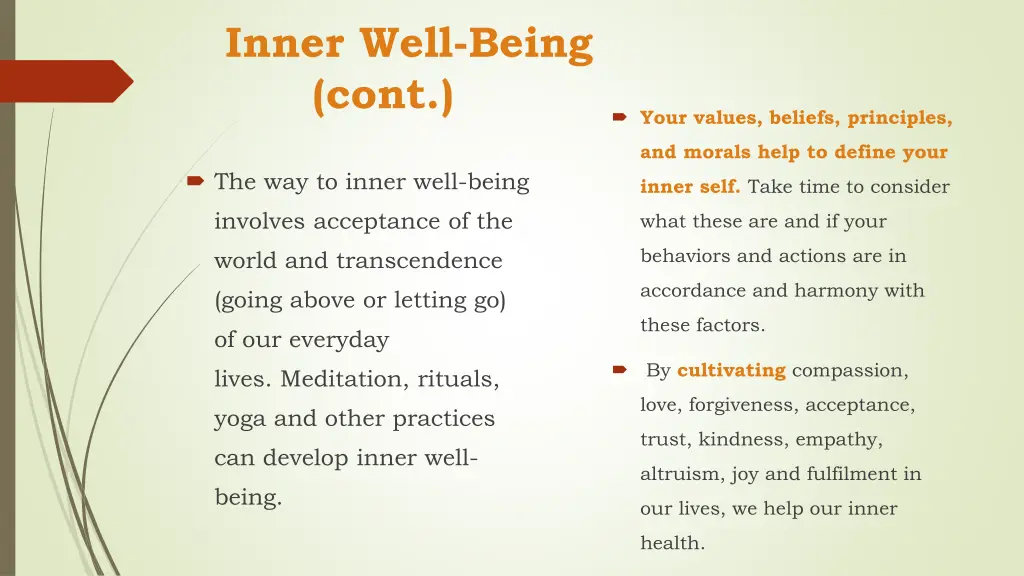 inner well being cont