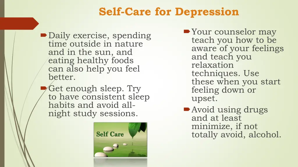 self care for depression