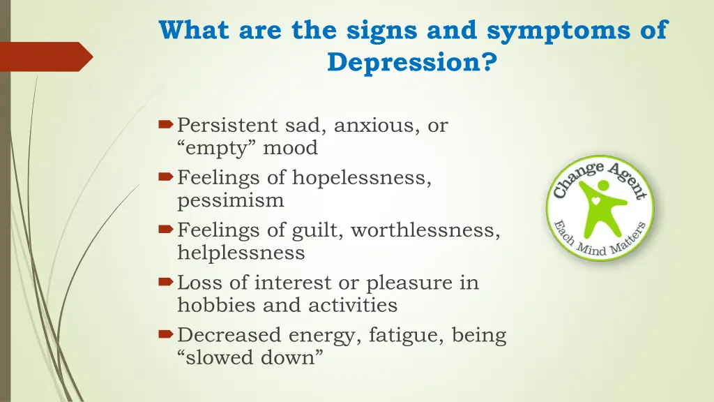 what are the signs and symptoms of depression