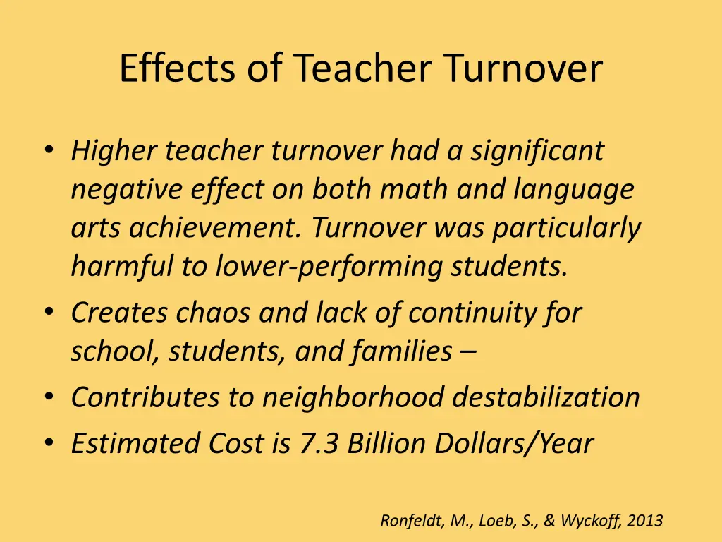 effects of teacher turnover