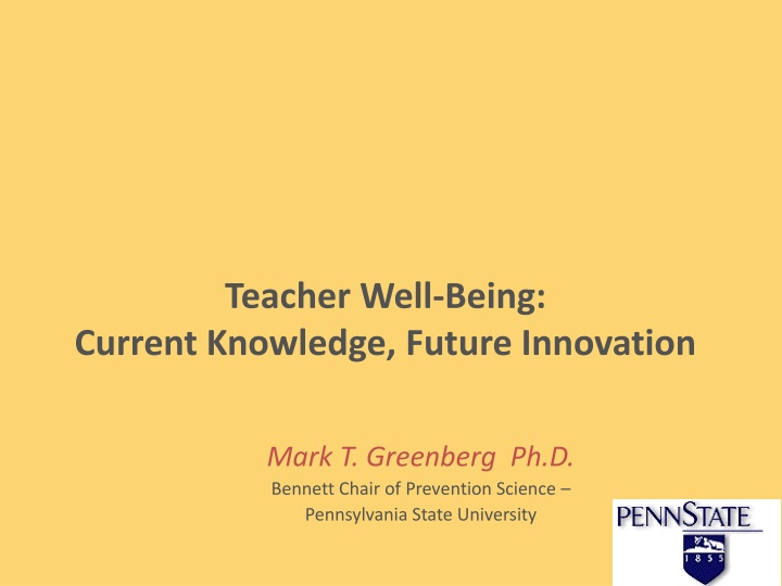 teacher well being current knowledge future