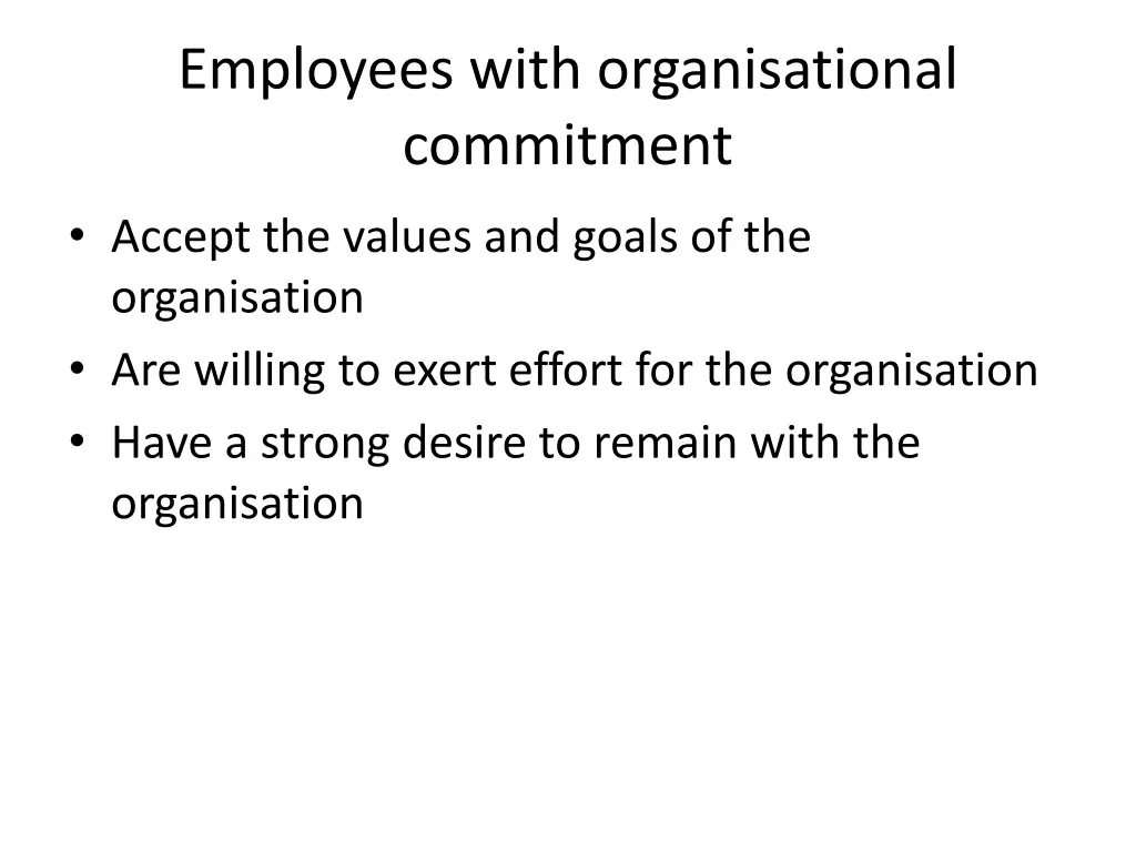 employees with organisational commitment