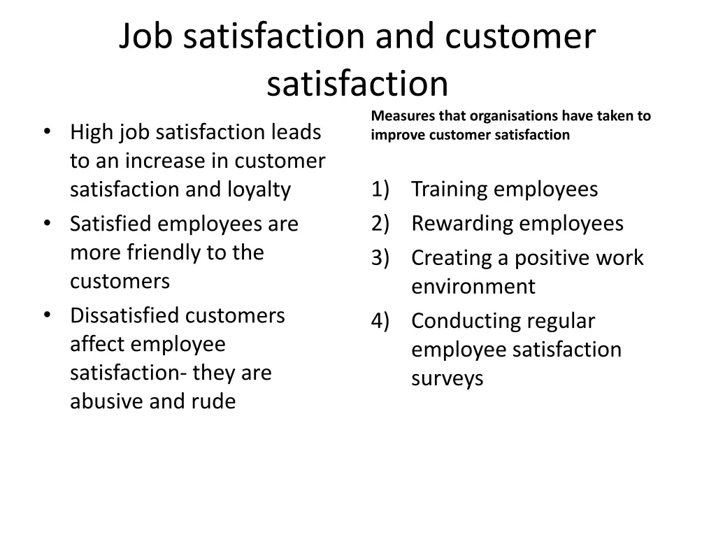 job satisfaction and customer satisfaction