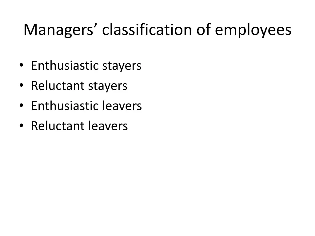 managers classification of employees