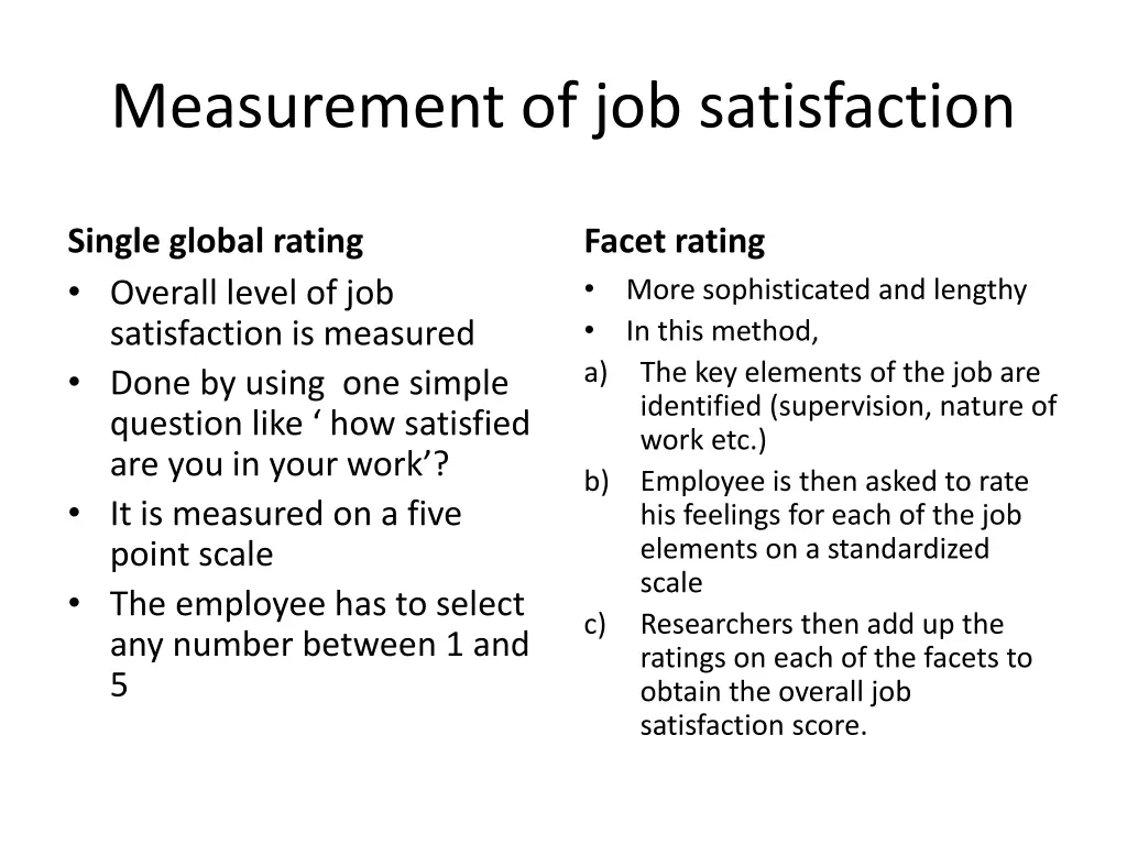 measurement of job satisfaction