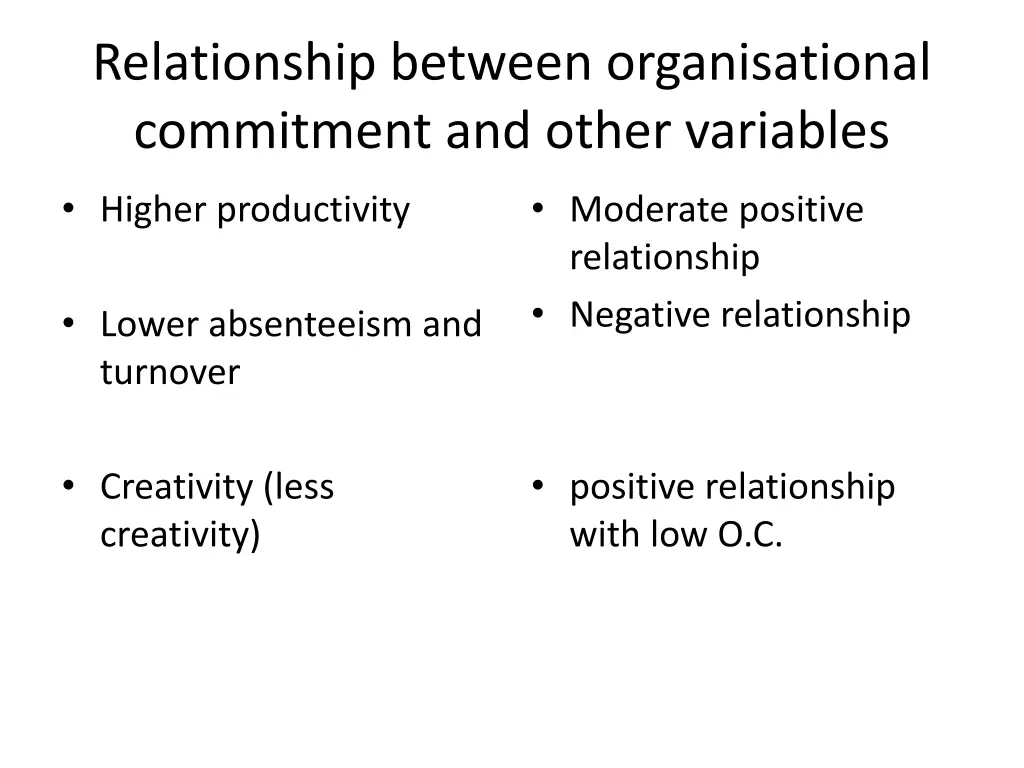 relationship between organisational commitment