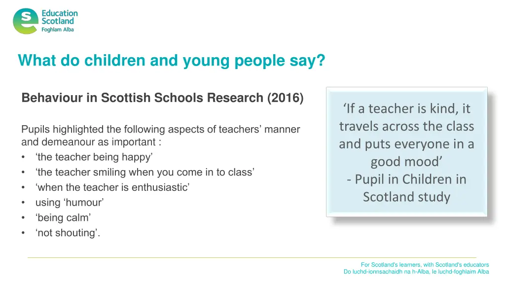 what do children and young people say