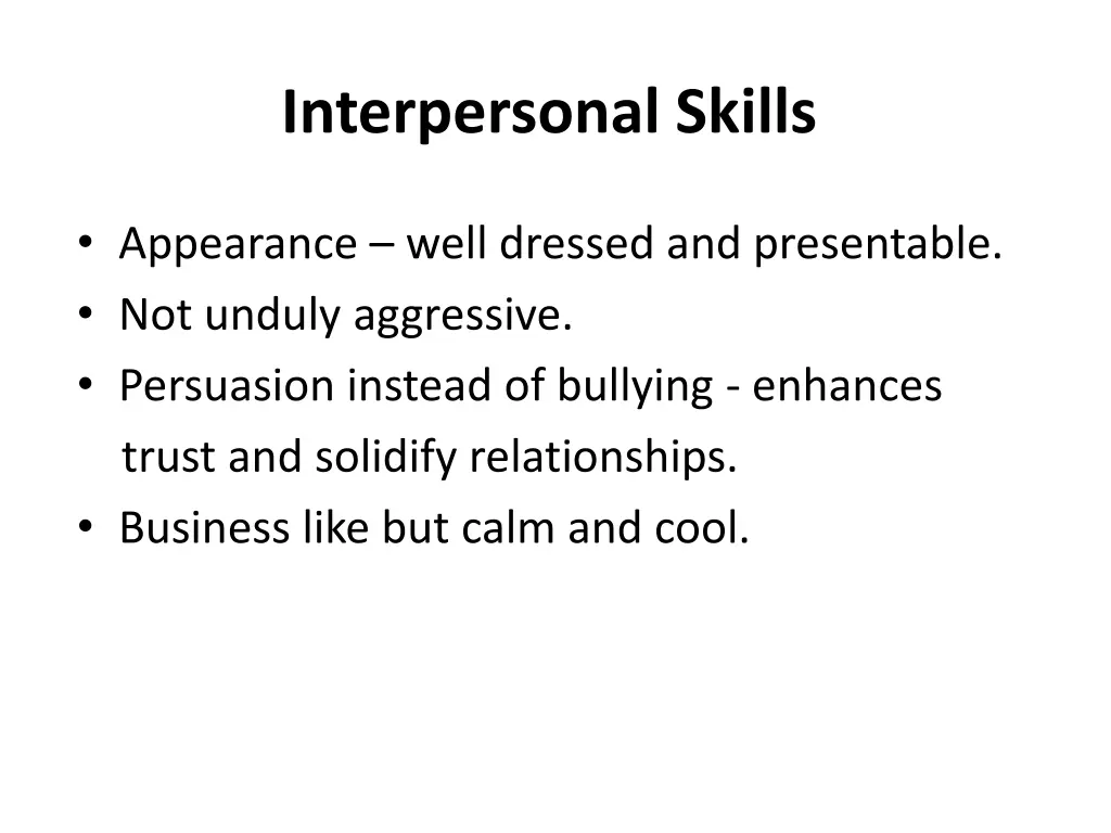 interpersonal skills