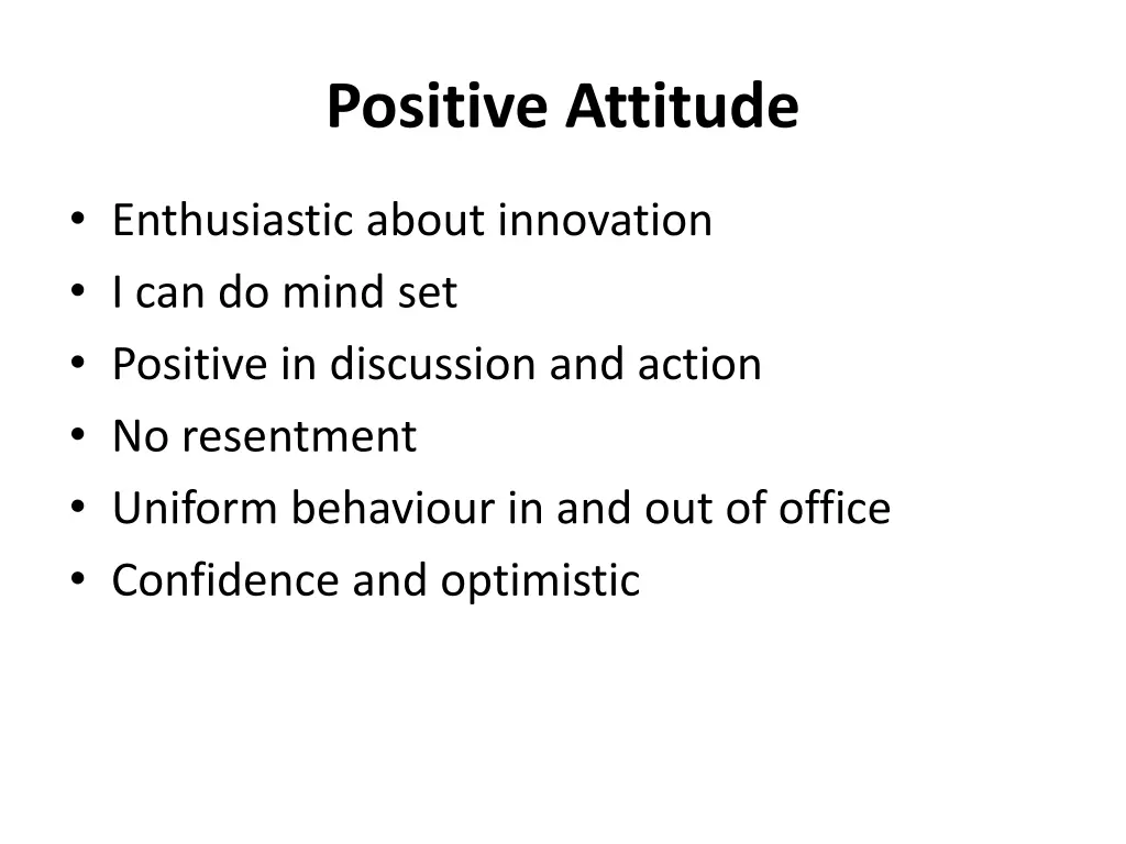 positive attitude