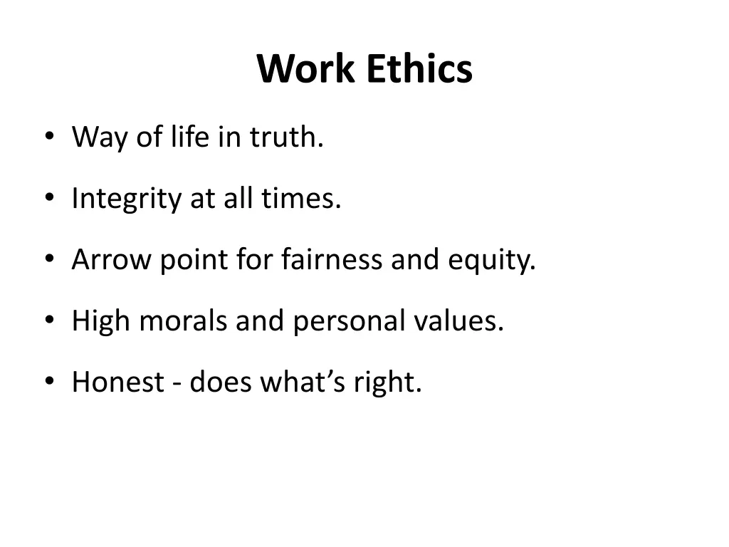 work ethics