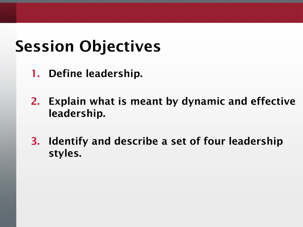 session objectives