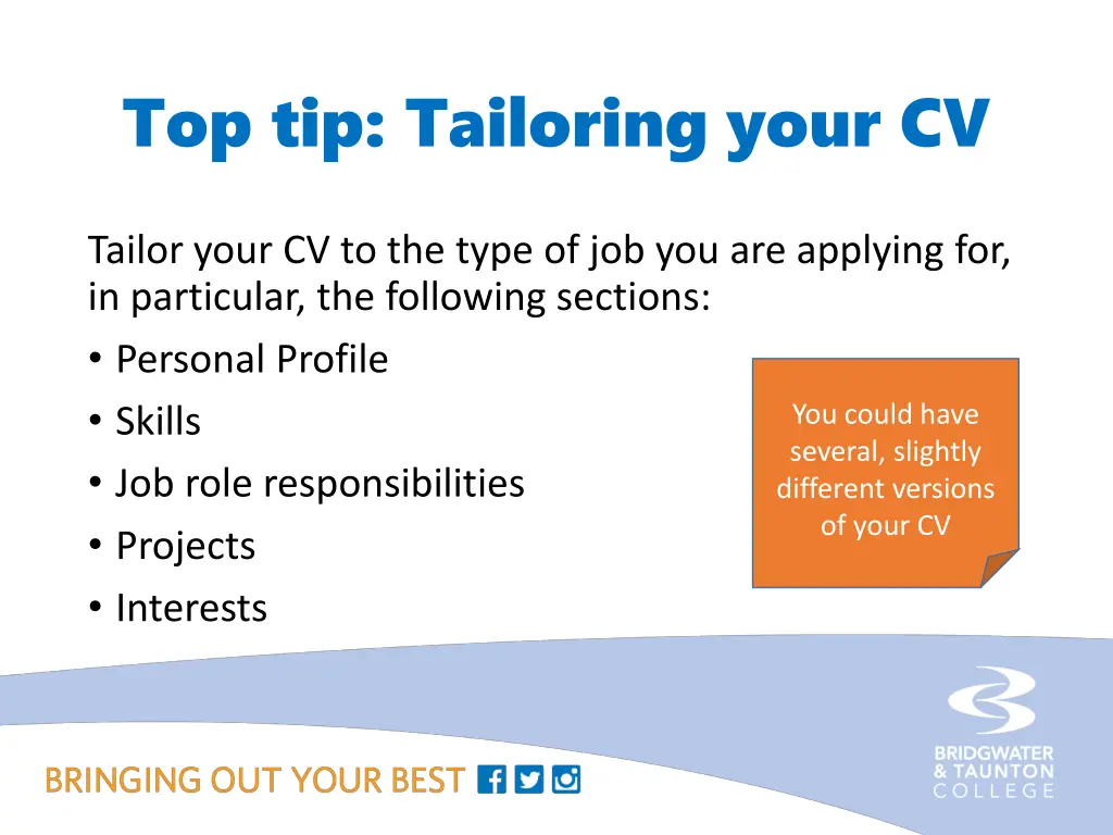 top tip tailoring your cv