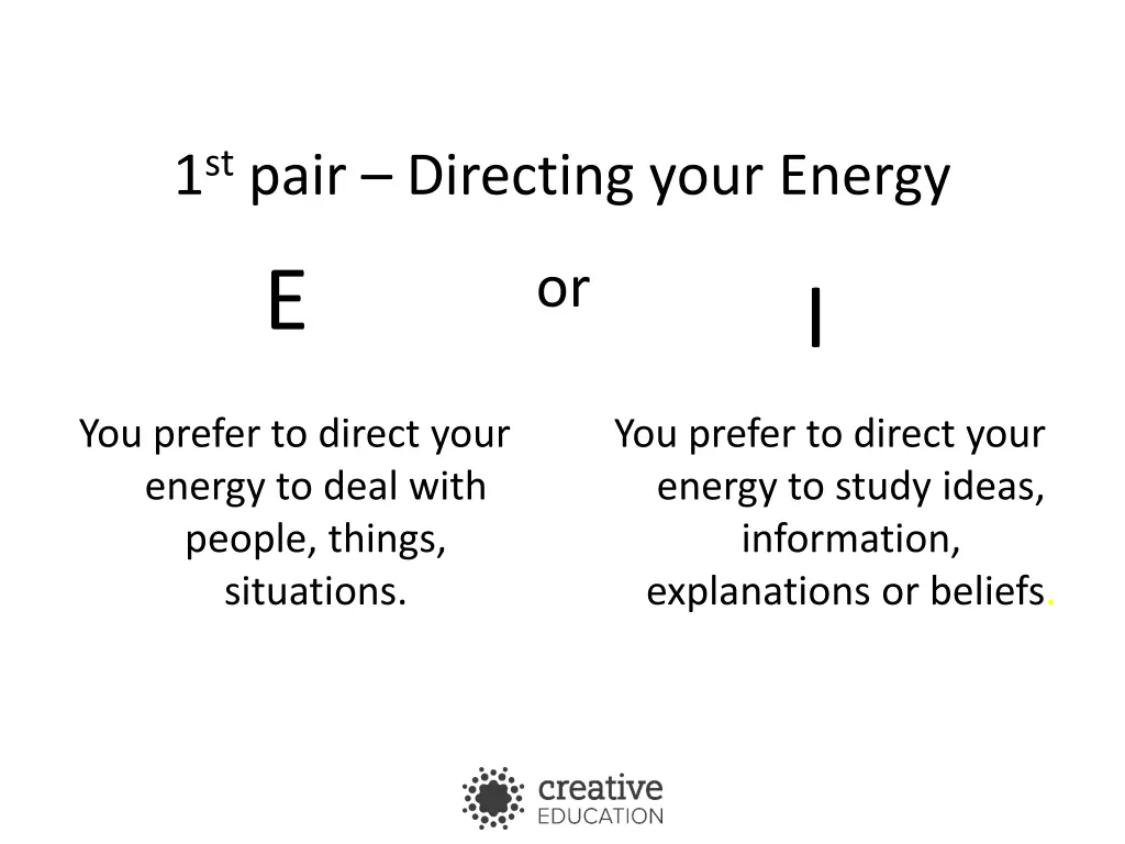 1 st pair directing your energy