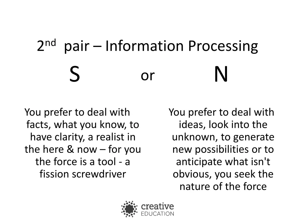 2 nd pair information processing s or