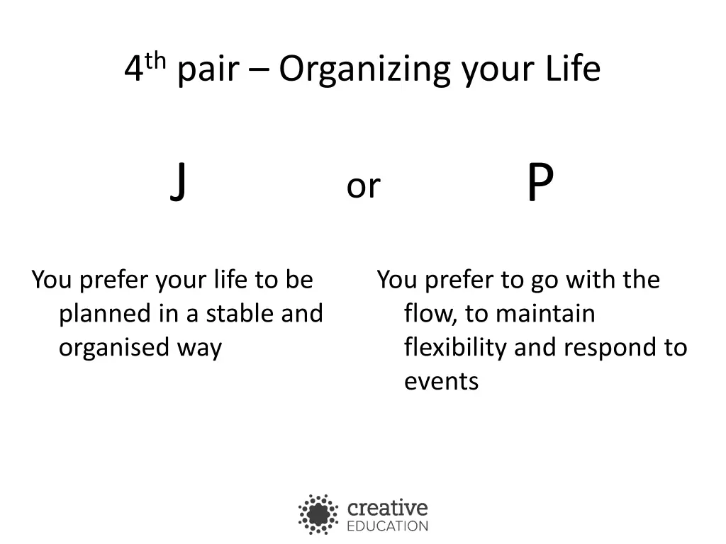 4 th pair organizing your life