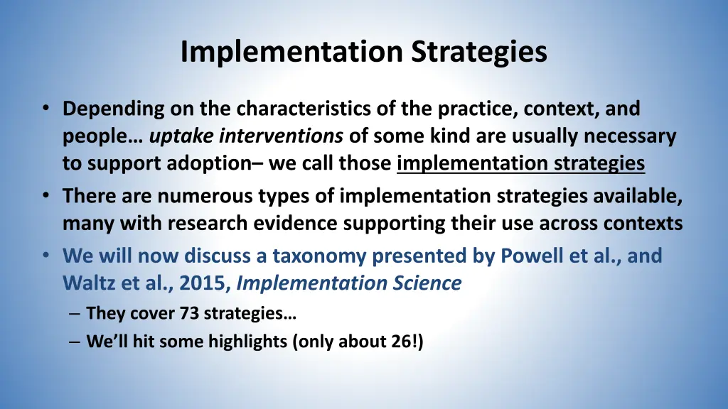 implementation strategies 1