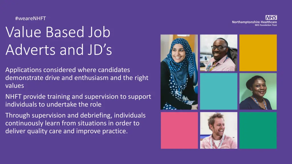 value based job adverts and jd s