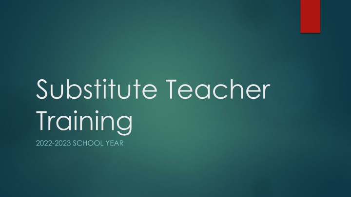 substitute teacher training 2022 2023 school year