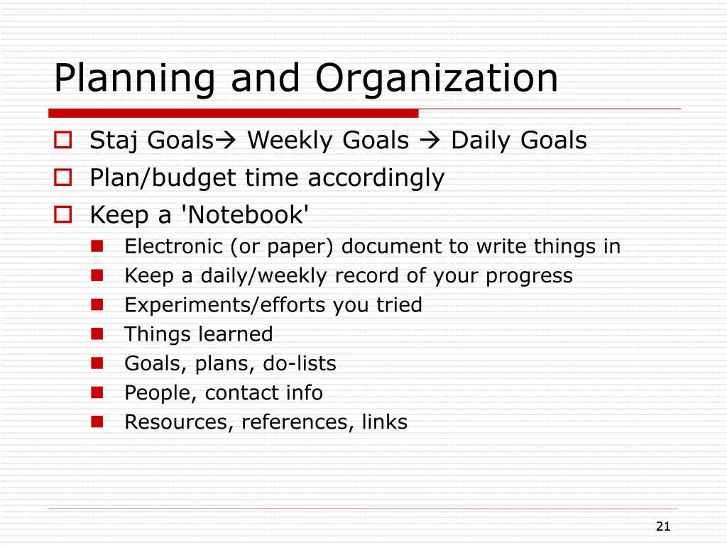 planning and organization