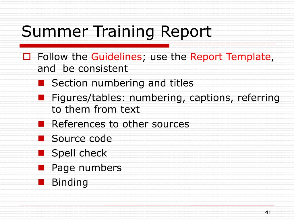 summer training report 1