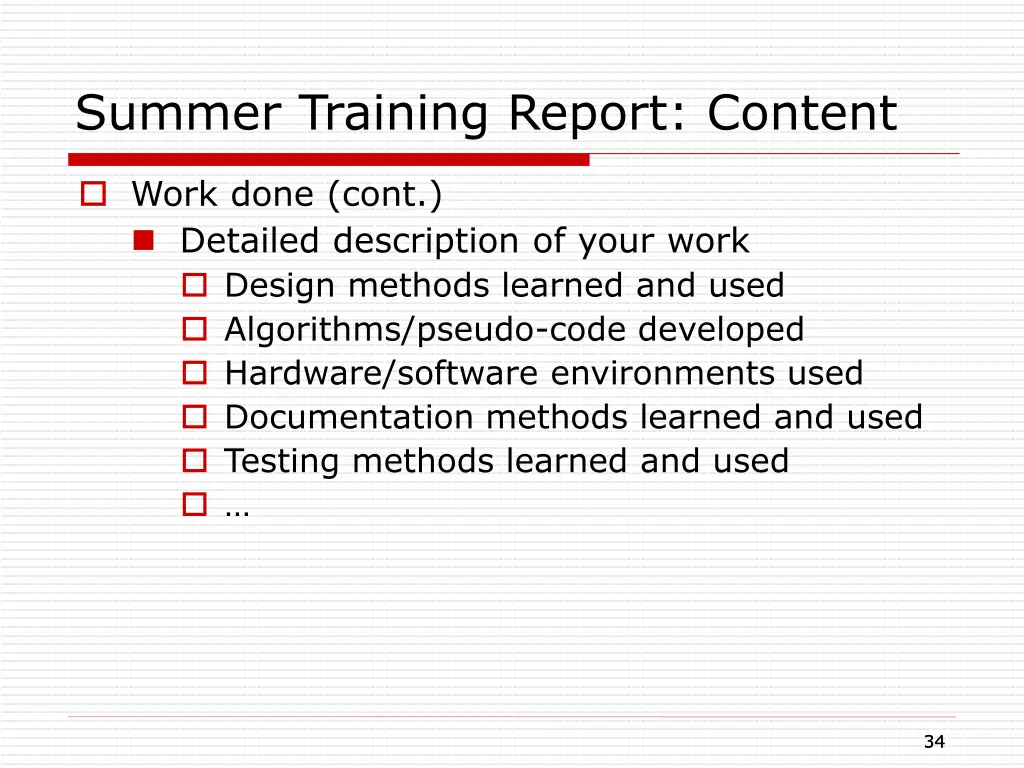 summer training report content 4